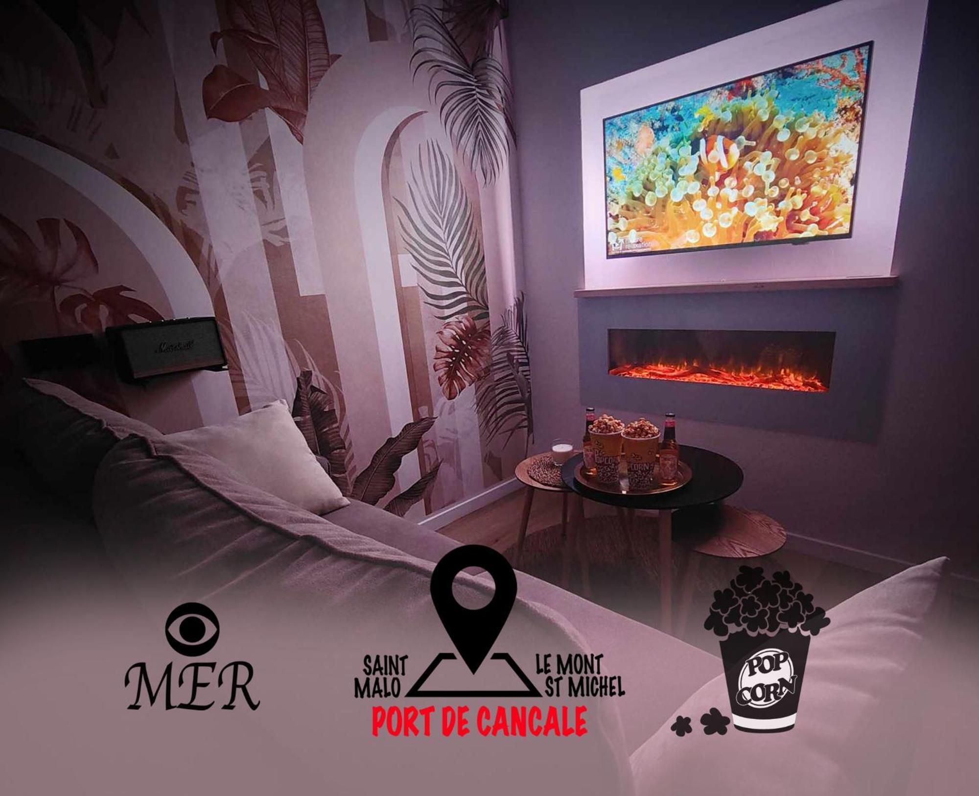 La Merveille By Mrodbnb - Appart Neuf - Vue Mer - 25M Plage & Resto - Cine - Cheminee - Popcorn 캉칼 외부 사진